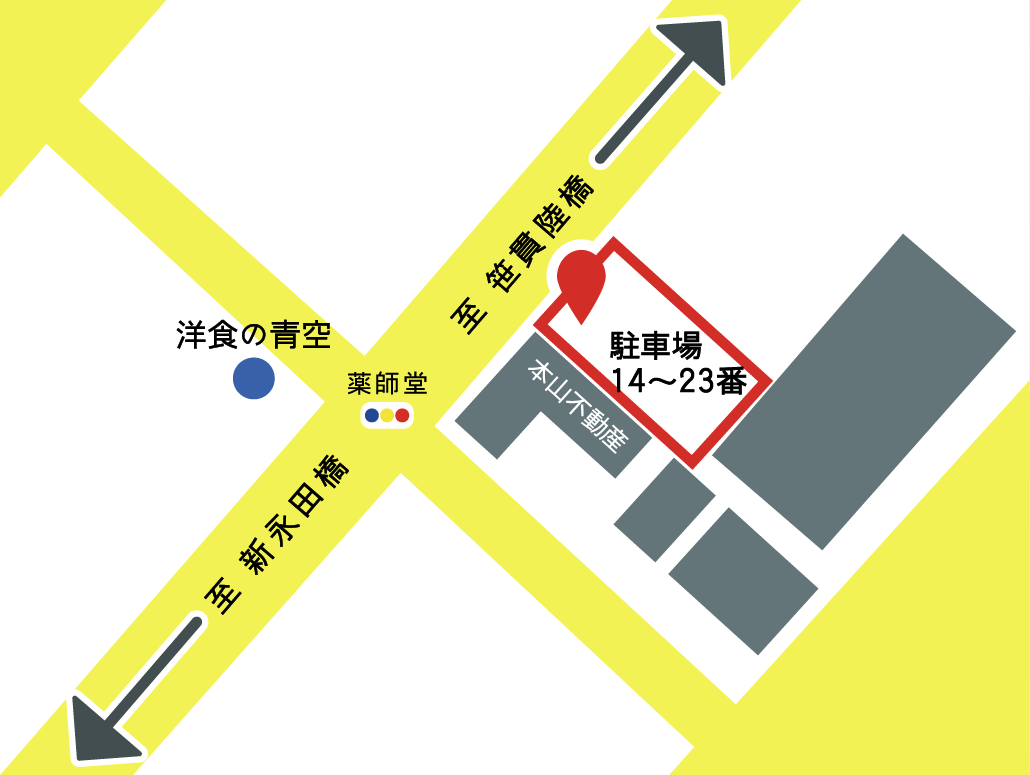 洋食の青空駐車場